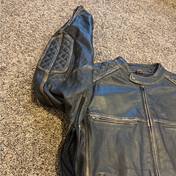 Bilt Alder Custom Dark Brown Quilted Biker Leather Motorcycle Jacket US 48 EU 58 - Picture 4 of 7